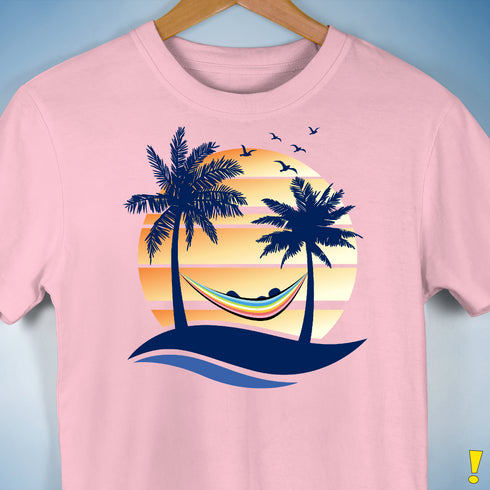 Queer Pride Hammock Summer Beach Sunset Premium Unisex T-Shirt